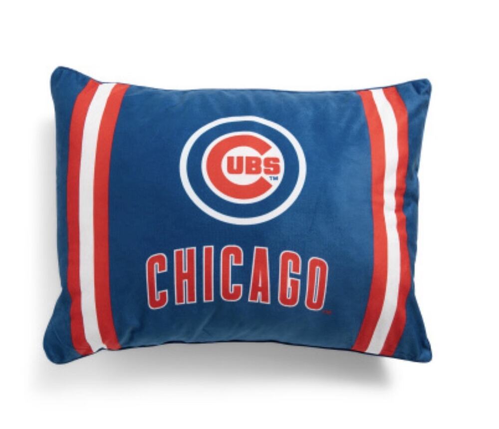 NWT! MLB Chicago Cubs Baseball 20"x26" Logo Striped Micro Plush Bed Pillow